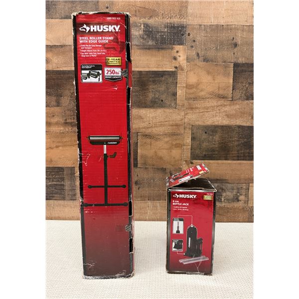 Husky Steel Roller Stand w/ Edge Guide & Bottle Jack in Boxes