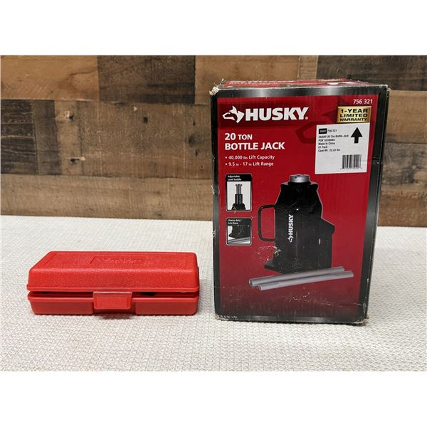 Husky 20 Ton Bottle Jack in Box & TEKTON Manual Impact Driver Set