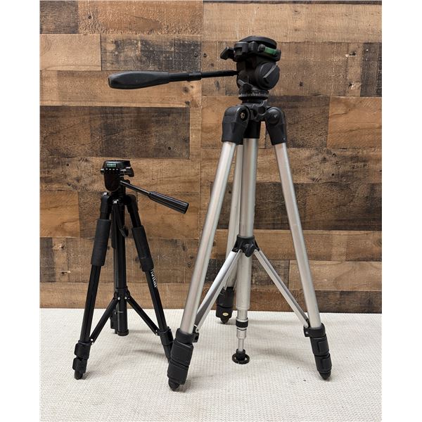 Qty 2 Tripod Stands: Sunpak 7500TM & Vivitar, Misc Sizes