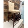 Image 4 : Wooden Stool w/ Upholstered Back & Seat 18" x 17" x 46"H w/ Husky Bag