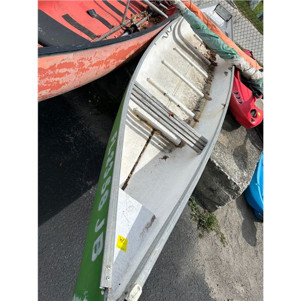 FG  Green  16' Square Bak Canoe w/Motor Mount Plate