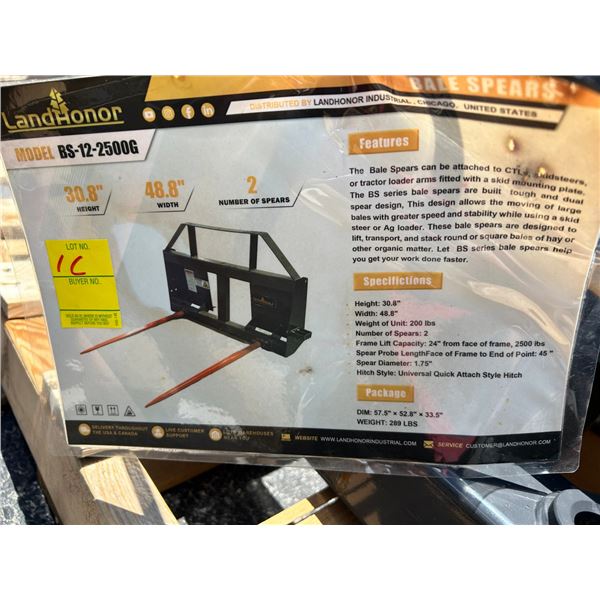 5-2026 Landhonor BS122500G Bail Spear Attachment w/Cage - 5 X $