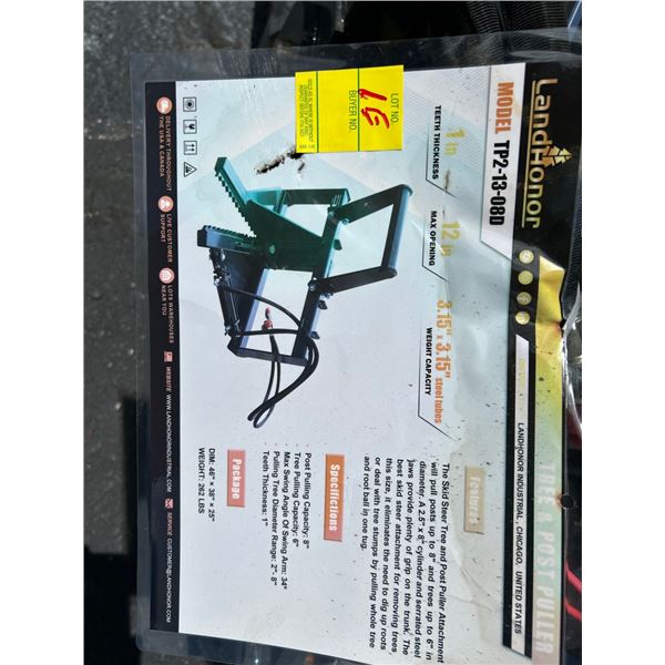 2-2026 Landhonor TP21308D Skid Steer Tree/Post Hole Attachment - 2 X $