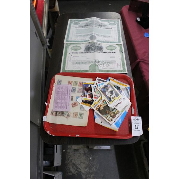 Collector Stamps, Stock Certificates, Sports Trading Cards