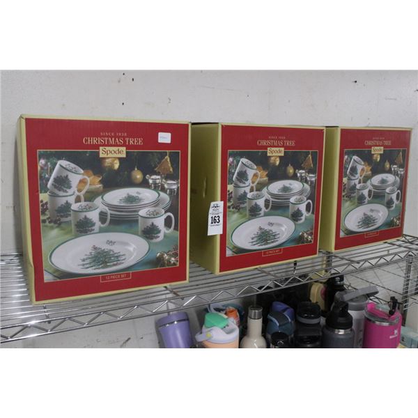 3-Spode Christmas Tree 12 Pc. Dinner Set - 3 X $