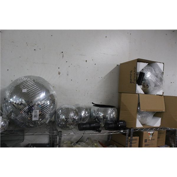 Disco Balls 5, Disco Ball Style Bucket, Ornaments, Strobe Lights