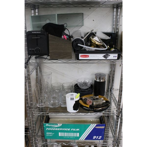 Office Supplies, Glassware, Food Service Film, Toaster - 3 Shelves