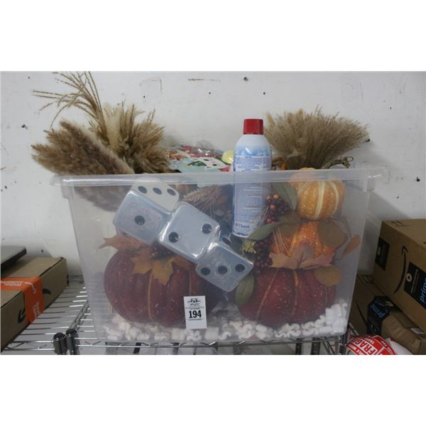 Bin w/Fall Décor