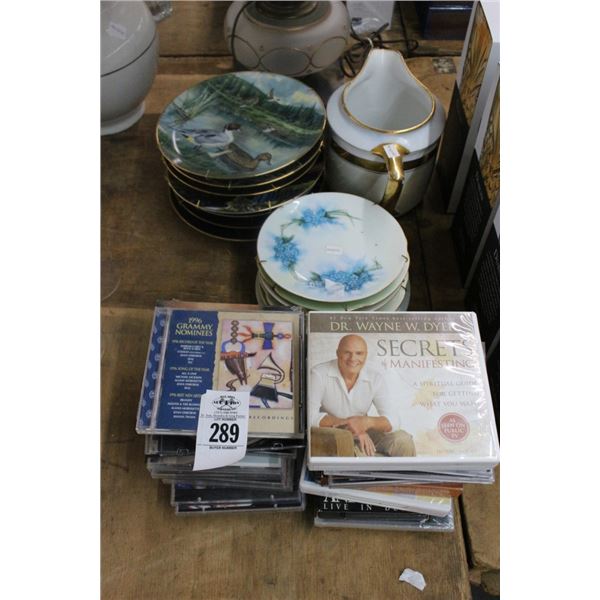 Asst. CD/DVD's, Collector Dishes, Pitcher