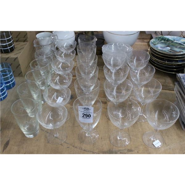 Asst. Glassware, Porcelain Pitcher, Bowls