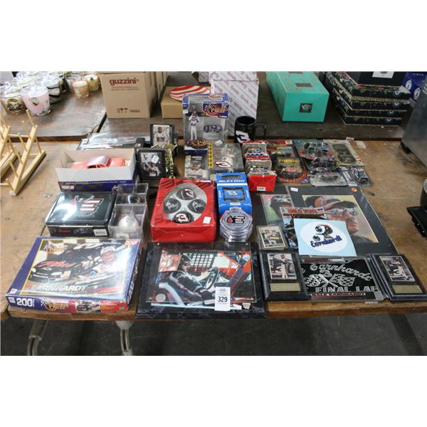Large Lot Nascar Memorabilia, Plaques, Die Cast, Trophys, More