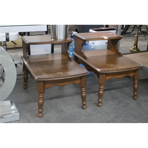 Haywood Wakefield Style 2 Tier End Tables - Pair