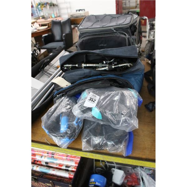 Snorkle Sets, Fishing Poles, Cooler, Duffles
