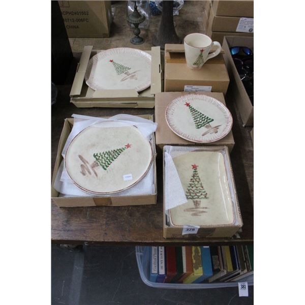 Holiday Tree Dishes, Platters, Mugs