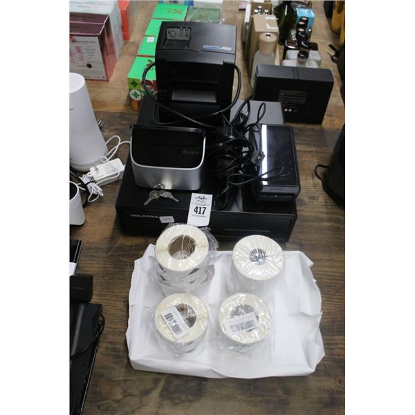 Cash Drawer, CC Slider, Star Printer, Paper Products