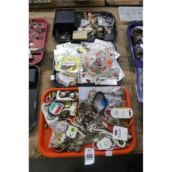 Trays 3 w/Asst. Fashion Jewelry