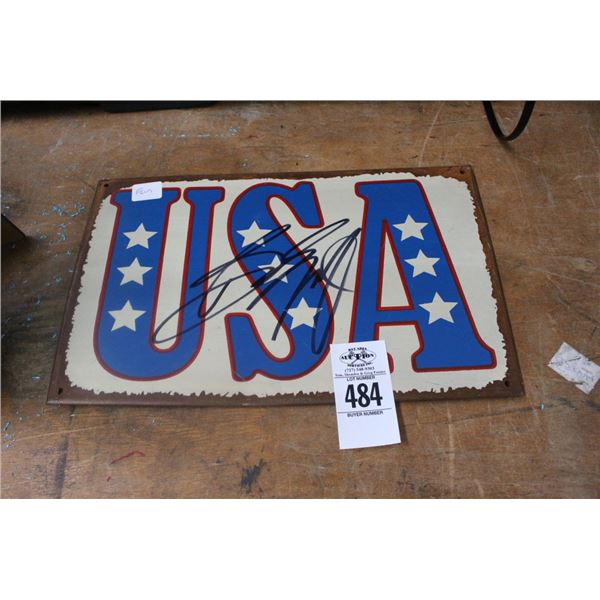 USA Autographed Metal Keepsake