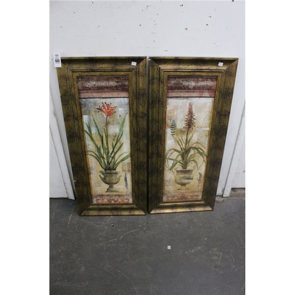 Framed Floral Wall Art - Pair