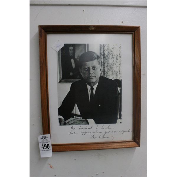 JFK Autographed Framed Photo