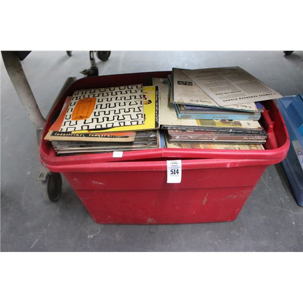 Bin w/Vinyl Records