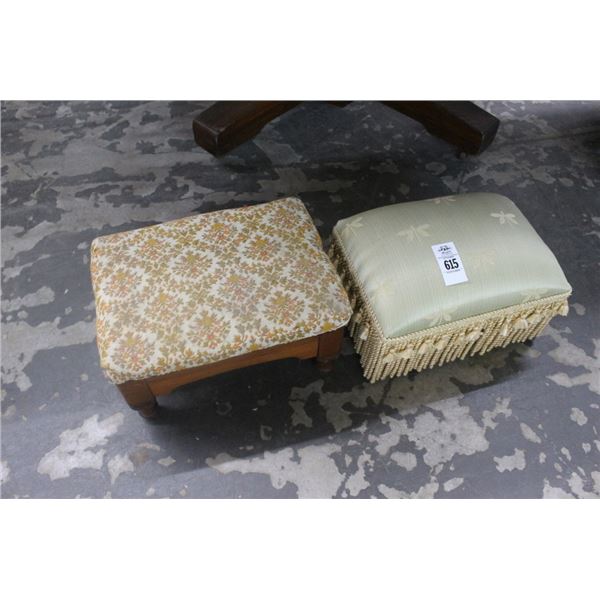 2 Old Padded Footstools