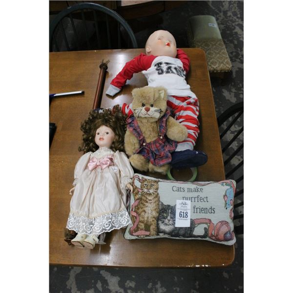 Dolls, Plush Bear, Cat Pillow