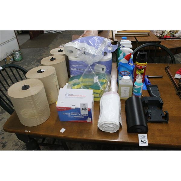 Towel, Tissue, Sponges, Trash Bags