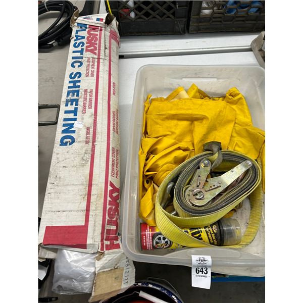 Plastic Sheathing, Tie Down Strap, Rain Gear