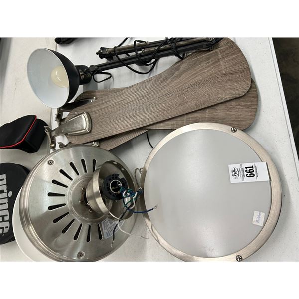 Lighted Ceiling Fan w/Flex Boom Lamp