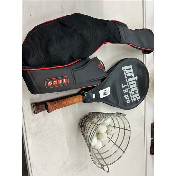 Tennis Racks, Carry Bag, Golf Clubs w/Bag