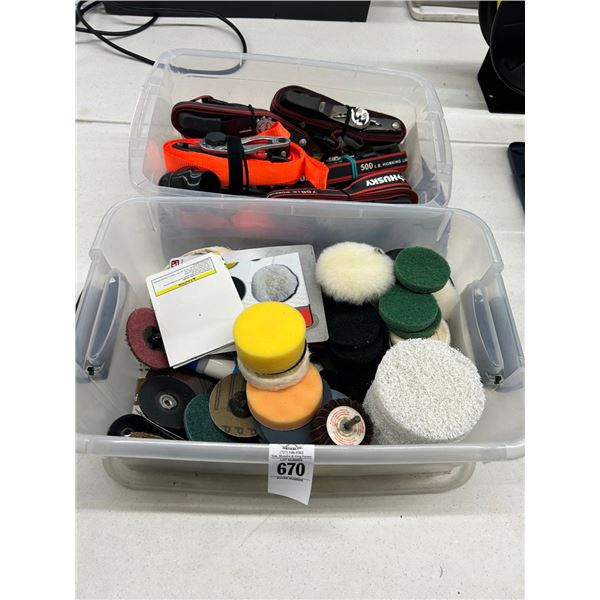 Asst. Grinder Buffer Pads, Tie Down Straps