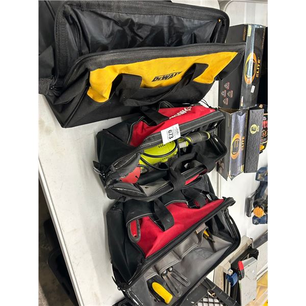 Duffles 3, Ryobi Electric Grinder, Asst. Hand Tools, Supplies