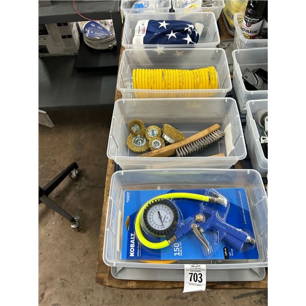Airline Fittings, Wire Brushes, US Flag - 4 Bins