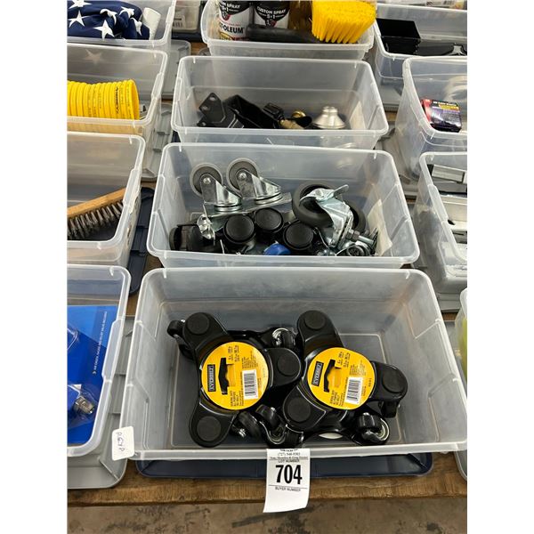 Cup Dollies, Casters, Brackets, Hardware, Brushes - 4 Bins