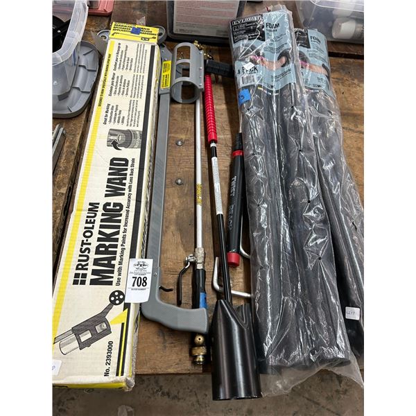Rustoleum Marking Wand, Roof Torch, Foam Pipe Sleeves