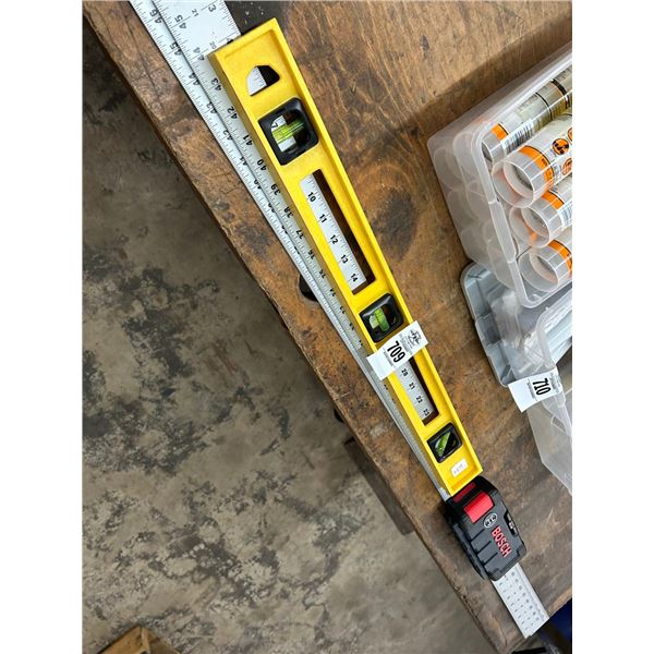 Level, Contractor Ruler, Bosch Masonry Drill Bit Kit