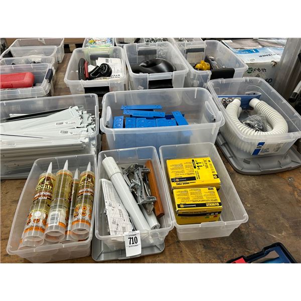 Bins 6 w/Construction Adhesive, Hardware, Shelf Brackets, Junction Boxes, Hose