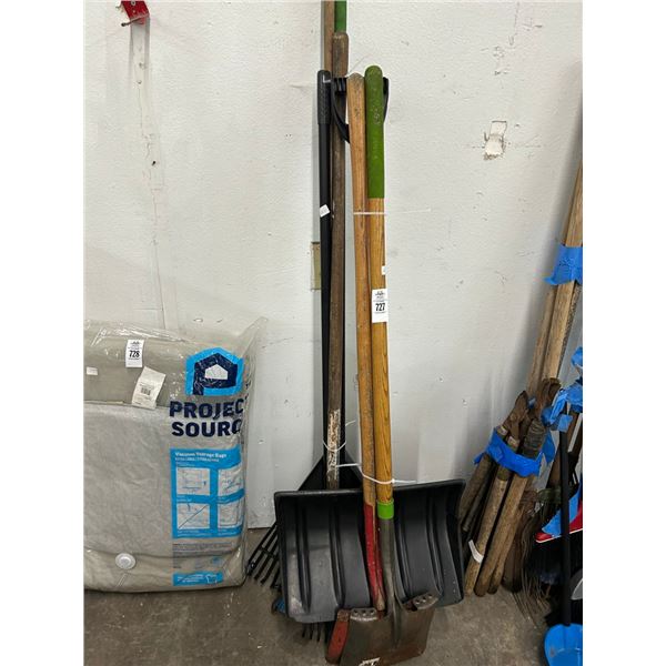 Shovels, Broom, Rakes