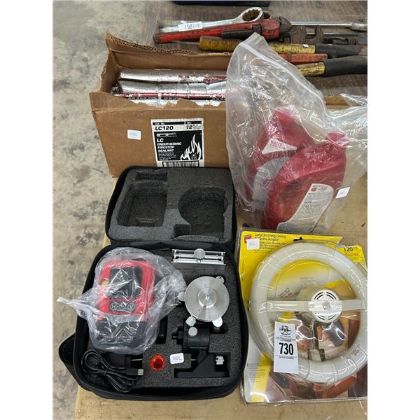 Transit Level, Fire Stop Sealant, Carpet Cleaner, Lamp