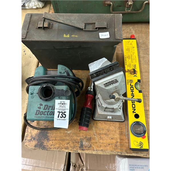 Drill Doctor Sharpener, Tool Stand, Level, Ammo Box