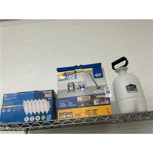 LED Cam Lights, Air Filter System, Pump Sprayer