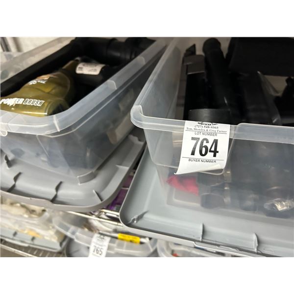 Bins  4 w/Shop Vac Ext. Hardware, Oils