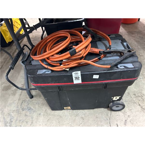 Rolling Tool Tote w/Jumper Cables