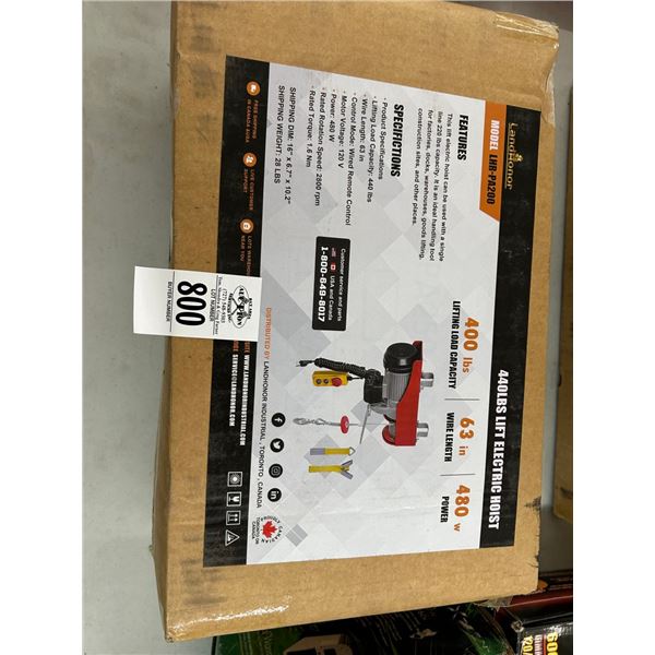 Landhonor  LHRPA200  440 Cap. Electric Hoist