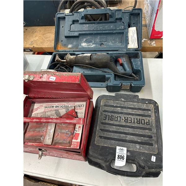 Bosch Sawzall, Milwaukee Electric Screw Shooter, PC Air Brad Nailer