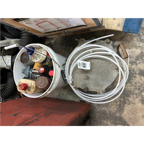 Pressure Pot, Bucket w/Asst. Shop Lubricants