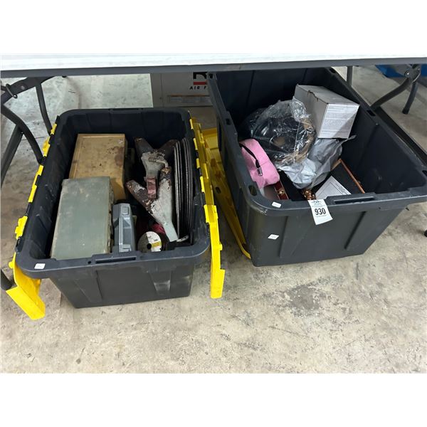 Tubs 2 w/Hardware Bins, Jack Stands, Asst. Supplies, Home Goods