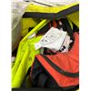 Image 4 : Tool Bags w/Tire Chucks, Safety Helmet, Jumper Cables, Vest, Duffle