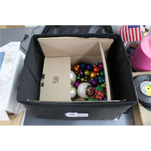 Rolling Tote Bag w/Christmas Ornaments