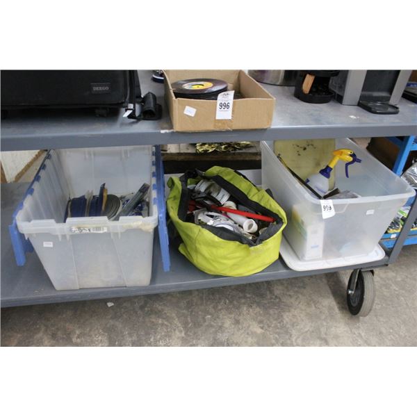 Bins 3 w/Asst. Hardware, Hacksaws
